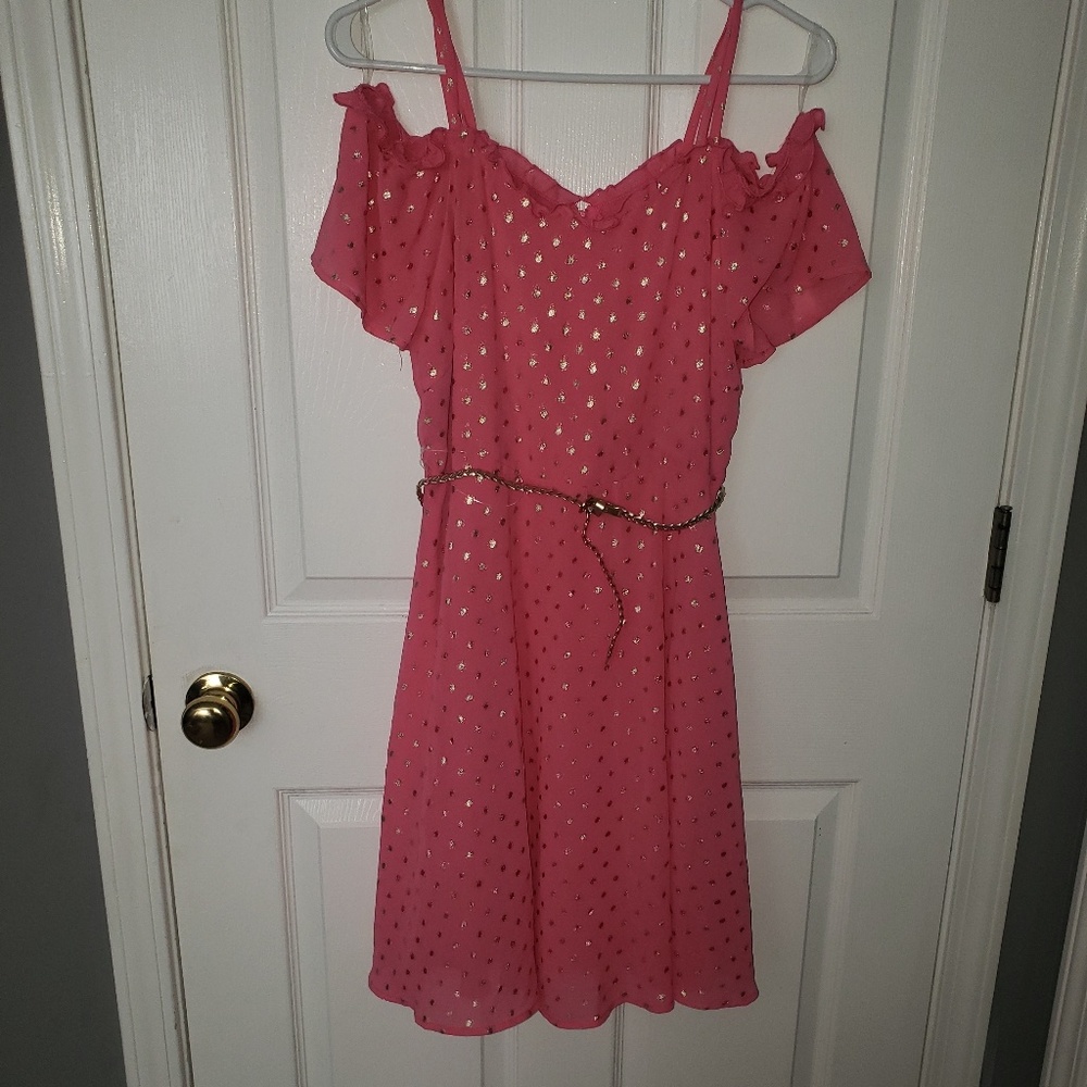 Bnwt Justice off the shoulder girls belted dress